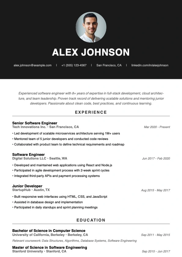 Free Executive Resume Template - Sophisticated and high-end leadership style - ATS-friendly professional resume design for job applications